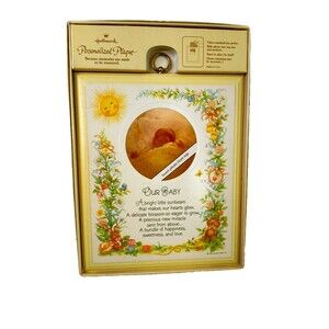 1982 Hallmark Personalized "Our Baby " Wall Plaque and Baby Photo Frame NEW